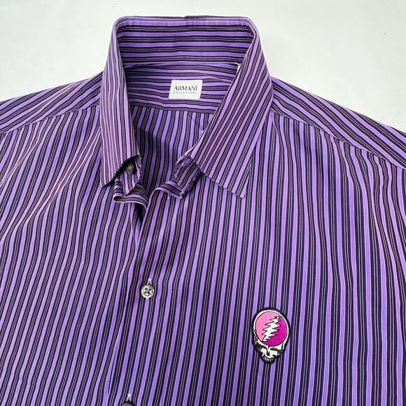 Grateful Dead Steal Your Face Armani Collezioni Button Down (M) - Picture 1 of 7